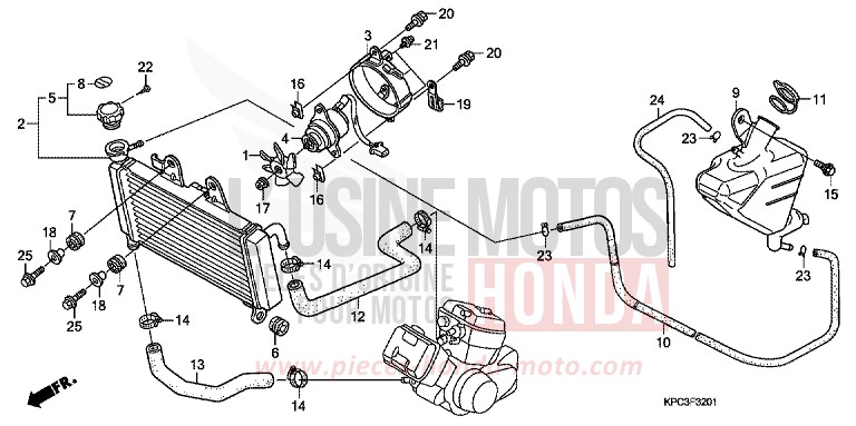 RADIATOR (XL125V7/8) for Varadero 125 SPANGLE SILVER METALLIC (NHA49) from 2008